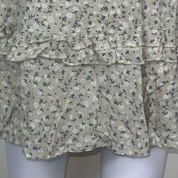 Kendall + Kylie Ditzy Floral Elastic Ruched Waist Ruffle Flirty‎ Mini Skirt - Picture 12 of 12